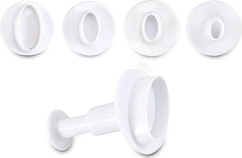 Städter Profi-Ausstecher mit Auswerfer Ovale Set weiß, 4-tlg.