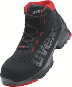 UVEX Stiefel 1 S1 schwarz/rot
