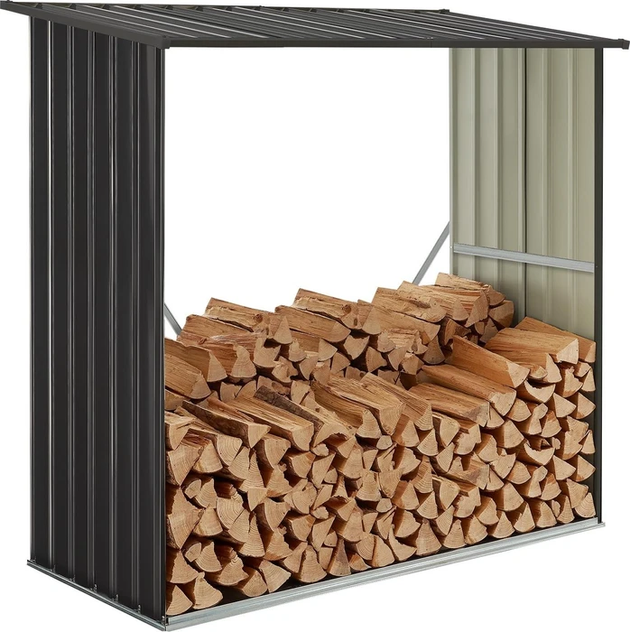 Juskys Enno Metall-Kaminholzregal 163x83x154cm
