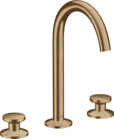 Hansgrohe Axor One 3-Loch Waschbeckenarmatur Select 170 Push-Open Ablaufgarnitur brushed bronze