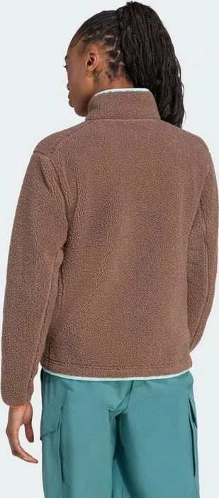 adidas Terrex Xploric High Pile Fleece Pullover earth strata/semi flash aqua (Damen)