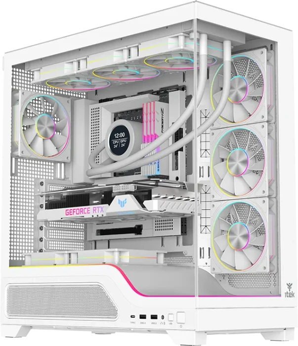 iTek Showbui Wave 82W White, Glasfenster