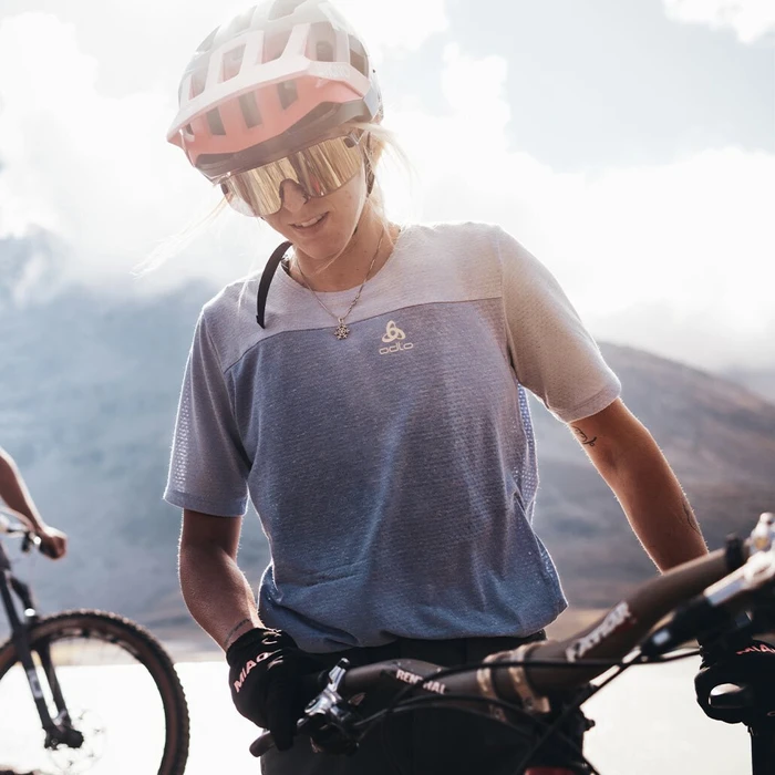 Odlo X-Alp Linencool MTB Funktionsshirt kurzarm persian jewel/blue heron (Damen)