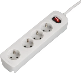 Hama Steckdosenleiste TIDY-Line mit Schalter, 4-fach, 1.5m, weiß