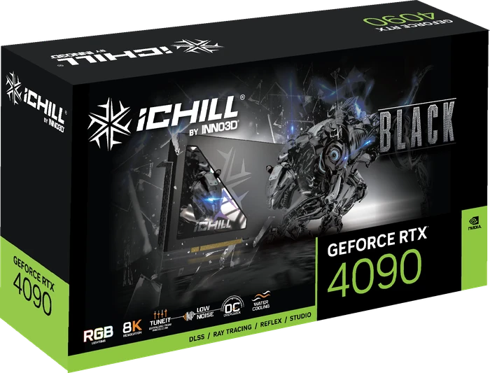 INNO3D GeForce RTX 4090 iCHILL Black, 24GB GDDR6X, HDMI, 3x DP