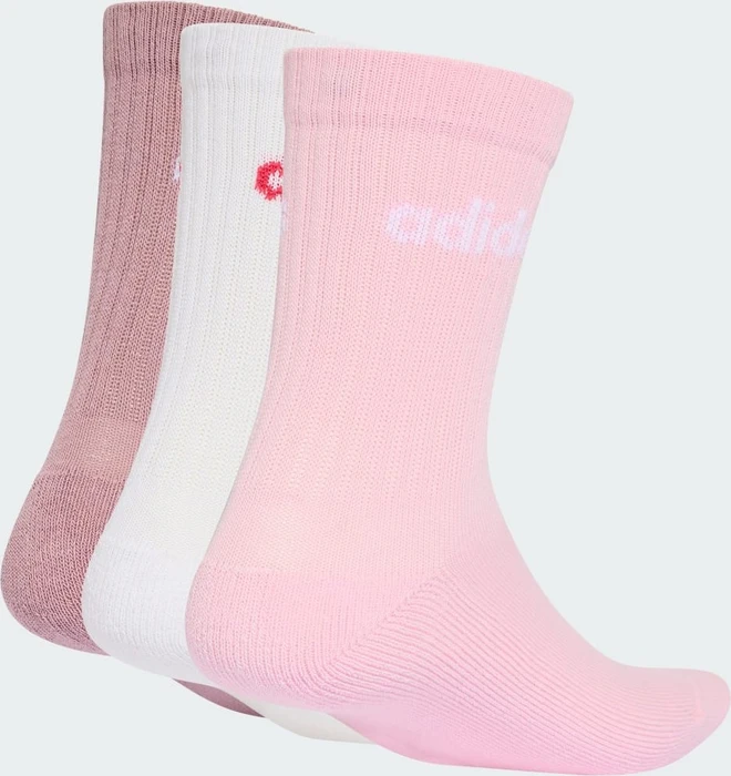 adidas Linear Crew Cushioned Socken magic mauve/white/clear pink, 3 Paare
