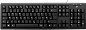 V7 Keyboard KU200, schwarz, PS/2 & USB, DE (KU200DE / J153900)
