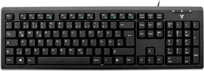 V7 Keyboard KU200, schwarz, PS/2 & USB, DE