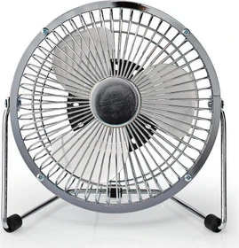 Nedis FNDK1CR15 USB Mini Tischventilator aus Metall 15cm chrom