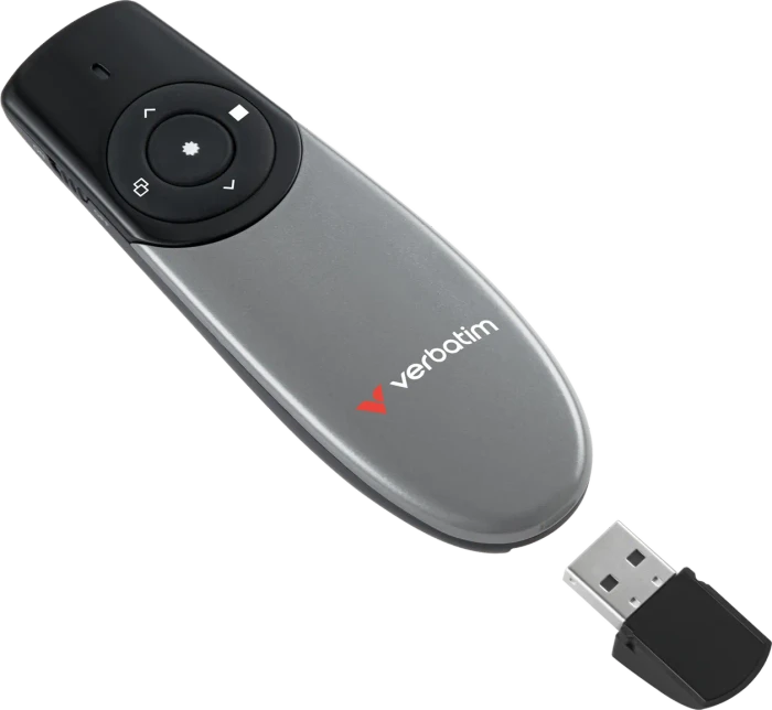Verbatim Focus Wireless Presenter mit rotem Laserpointer, grau/schwarz, USB-A