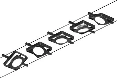 Paulmann CorDuo MacLED Basisset Seilsystem Spot 4.5W schwarz matt, 5 Stück