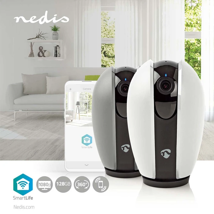 Nedis SmartLife Innenkamera weiß/grau