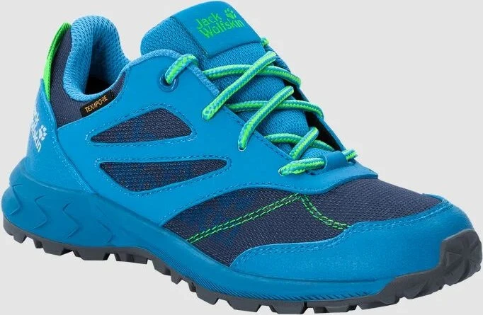 Jack Wolfskin Woodland Texapore Low blau/grün (Junior)
