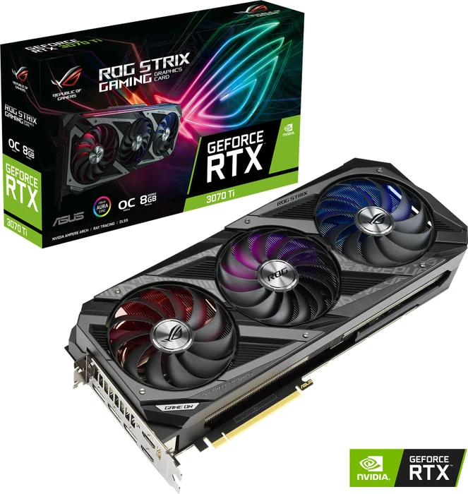 ASUS ROG Strix GeForce RTX 3070 Ti OC, ROG-STRIX-RTX3070TI-O8G-GAMING, 8GB GDDR6X, 2x HDMI, 3x DP