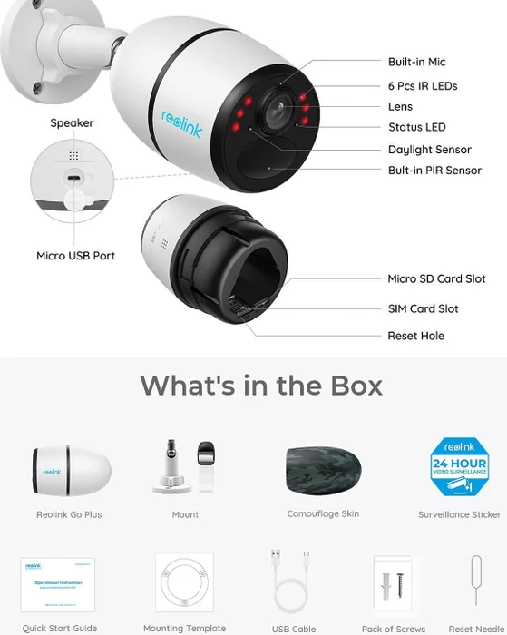 Reolink Go Plus 4G/LTE 2K 4MP HD, Serie G330