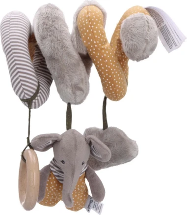 Sterntaler Spielzeugspirale Elefant Eddy in Grau mit Holzring