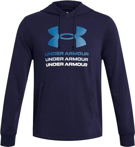 Under Armour Rival Terry mit Grafik Hoodie midnight navy/phantom blue (Herren)