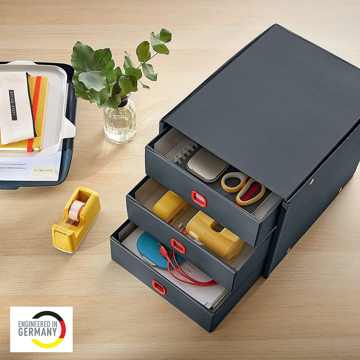 Leitz Click & Store Cosy Schubladenbox, 3 Schubladen, grau