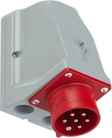 PCE CEE-Wandgerätestecker durchschleifbar 16A 7p 6h IP44/IP54