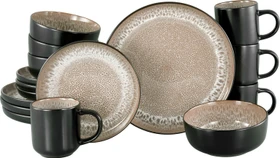 CreaTable Nordic Fjord Kombiservice beige/schwarz, 16-tlg.