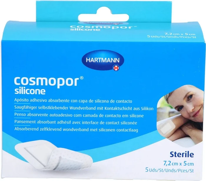 Hartmann Cosmopor silicone Wundverband steril, 5 x 7.2cm, 5 Stück