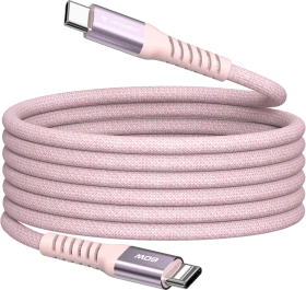 Verbatim Sync & Charge Magnetisches USB-C Kabel, USB 2.0, 480Mb/s, 60W PD 3.0/QC 3.0, USB-C Stecker auf USB-C Stecker, rosa, 1.2m (31853)