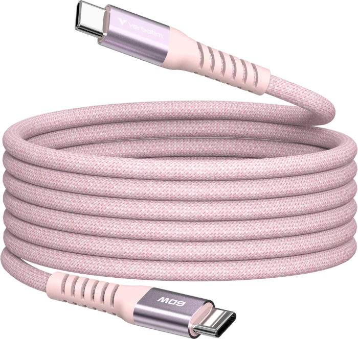 Verbatim Sync & Charge Magnetisches USB-C Kabel, USB 2.0, 480Mb/s, 60W PD 3.0/QC 3.0, USB-C Stecker auf USB-C Stecker