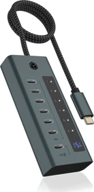 RaidSonic Icy Box IB-HUB1457-C31 USB-Hub grau, 7x USB-C 3.1, USB-C 3.1 [Stecker] (61064)