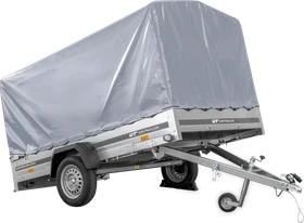 Unitrailer Garden Trailer 265 Kipp mit 110cm Rahmen und grauer Plane