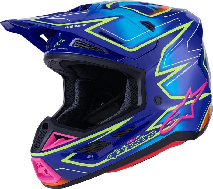 Alpinestars S-M7 Cast blau/rosa/gelb