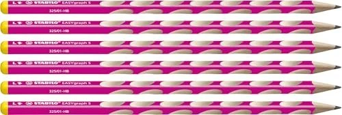 STABILO EASYgraph S Bleistift HB graphit, berry pink, Linkshänder, 6er-Pack