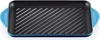 Le Creuset Gusseisen Grillpfanne rechteckig 32x22cm azure