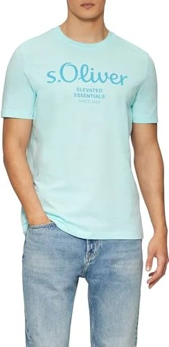 s.Oliver Logo-Print T-Shirt kurzarm ozeangrün (Herren)