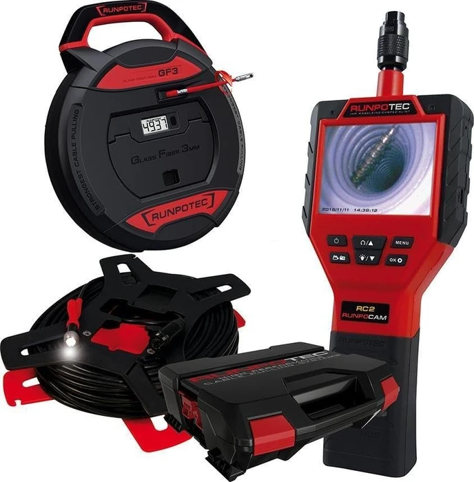 Runpotec RC2 Akku-/Elektro-Inspektionskamera inkl. Koffer + Akku + Zubehör