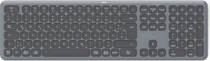 Hama WK-550 Multi-Device-Tastatur, dunkelgrau/schwarz, USB/Bluetooth, DE