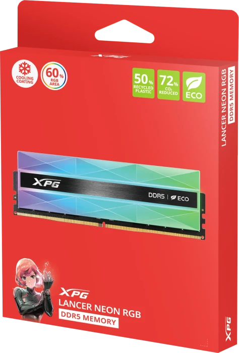 ADATA XPG LANCER NEON RGB UDIMM 32GB Kit, DDR5-6000, CL30-40-40, 1RX8