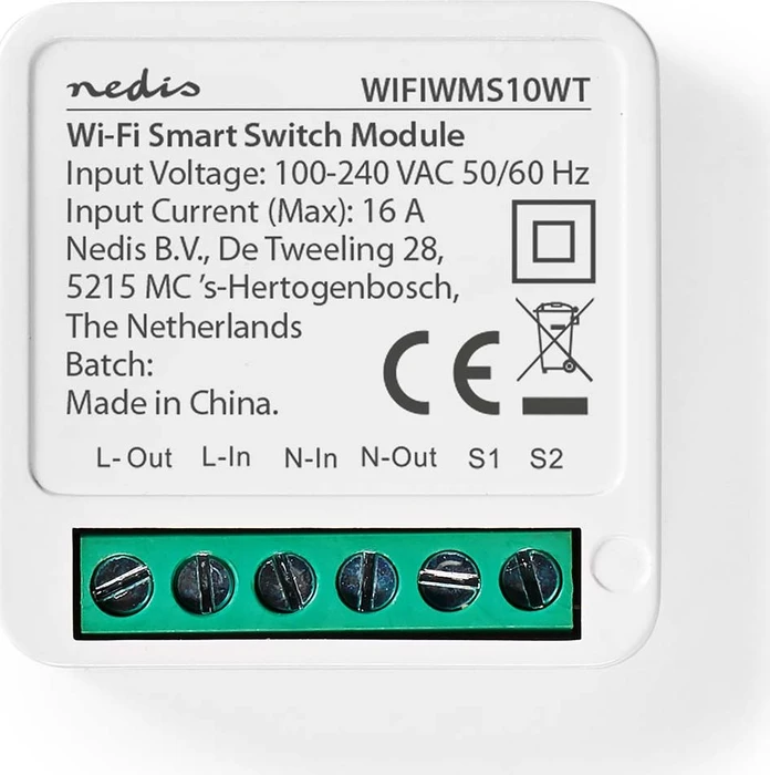 Nedis SmartLife WiFi Smart Switch Modul, 3680W, Schaltaktor