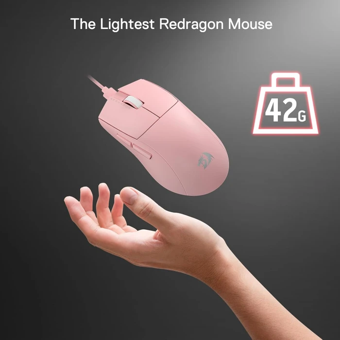 Redragon M996 K1NG 8K Ultra-Lightweight Wired Gaming Mouse pink, USB