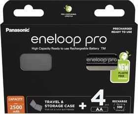 Panasonic eneloop pro (Gen 5) Storage Case Mignon AA NiMH 2500mAh, 4er-Pack