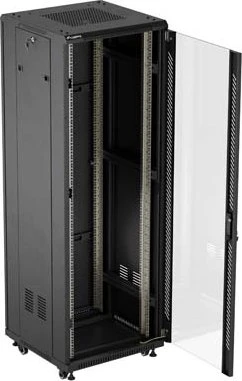 Lanberg 19" Rackschrank 37HE, freistehend, Flat Pack, Glastür, IP20, RAL 9004, 600mm tief