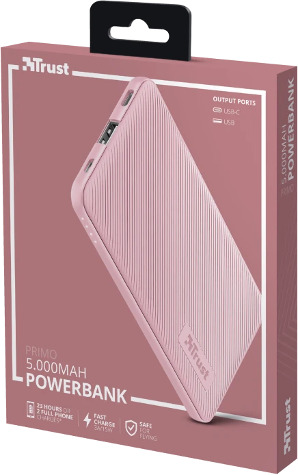 Trust Primo Ultra-thin Powerbank 5000mAh pink
