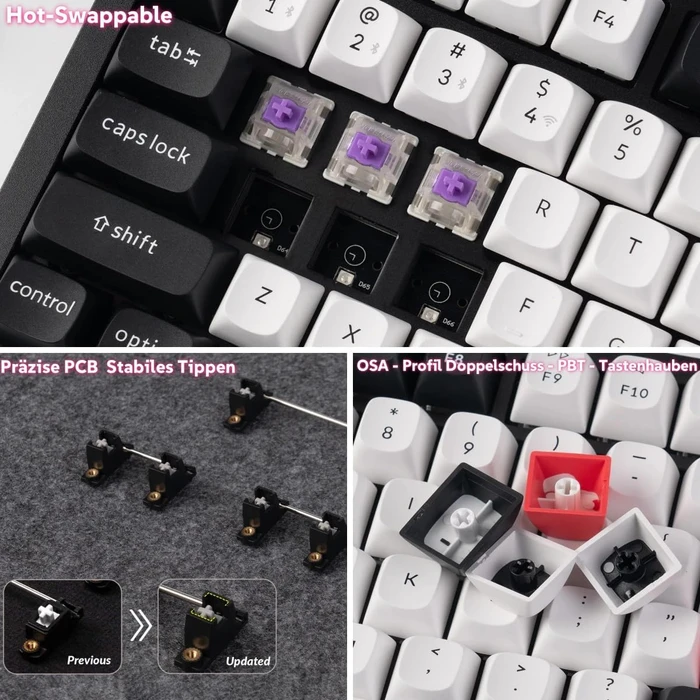 Keychron Q1 HE, Carbon Black, 100%, PBT, LEDs RGB, Gateron 2.0 Magnetic Nebula, USB/Bluetooth, DE