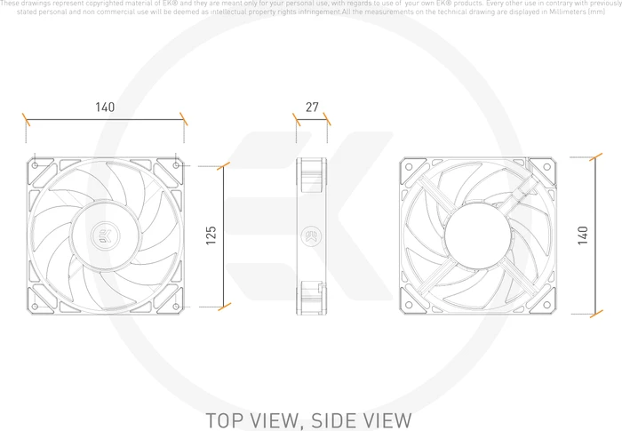 EK Water Blocks EK-Loop Fan FPT 140, Black, 600-2000rpm, 140mm