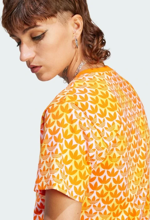 adidas Trefoil Monogram T-Shirt kurzarm orchid fusion/orange (Damen)