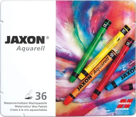Jaxon Aquarell Wachspastellkreide im Metallkasten, 36 Farben
