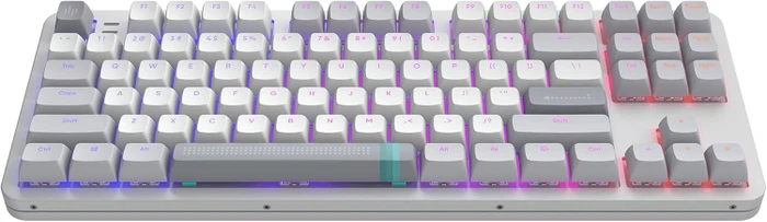 Dark Project ALU87A Daylight Gaming Keyboard, weiß/grau, LEDs RGB, g3ms Zircon Speed, USB, US