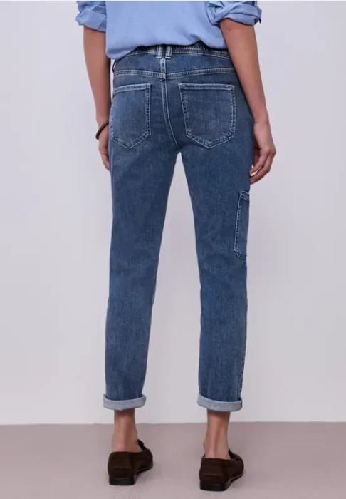 Street One Charlie Cargo Jeans medium wash blue (Damen)