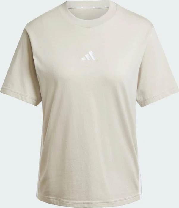 adidas Essentials 3-Streifen Cotton T-Shirt kurzarm beige/weiß (Damen)