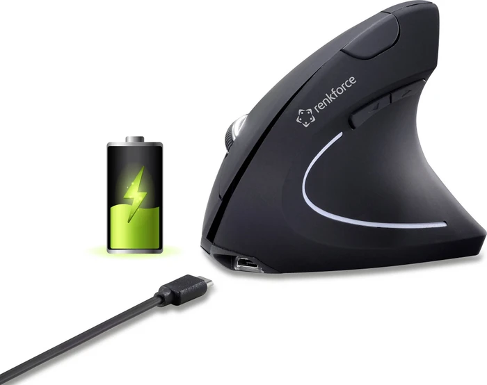 Renkforce RF-WM-322 vertikale Funkmaus schwarz, USB