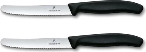 Victorinox Swiss Classic Tomaten- und Tafelmesser 11cm schwarz, 2 Stück